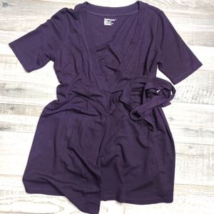 Gap Maternity Purple Short Sleeve Cardigan with Tie, Half Sleeves Size S